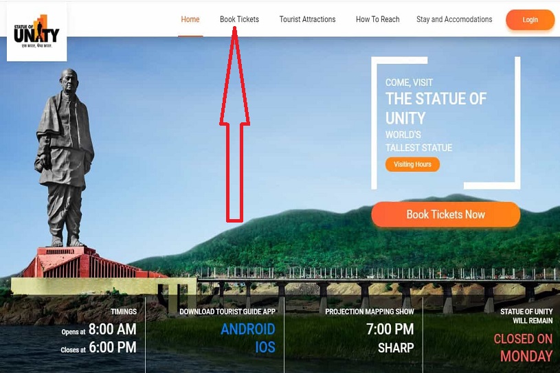 Statue of Unity Ticket Booking Online