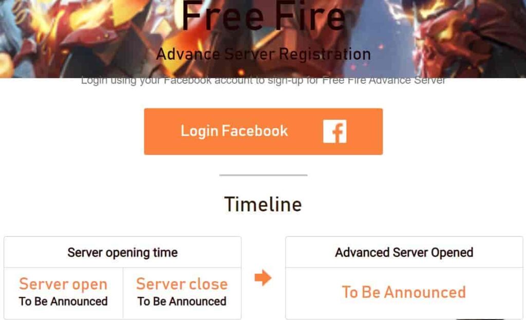 Free Fire Advance Server Registration Online