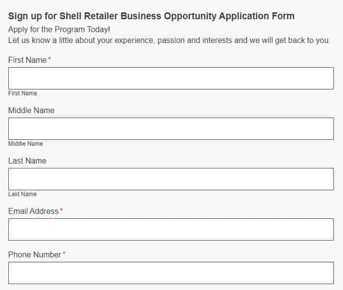 Shell Petrol Pump Dealership Application Form