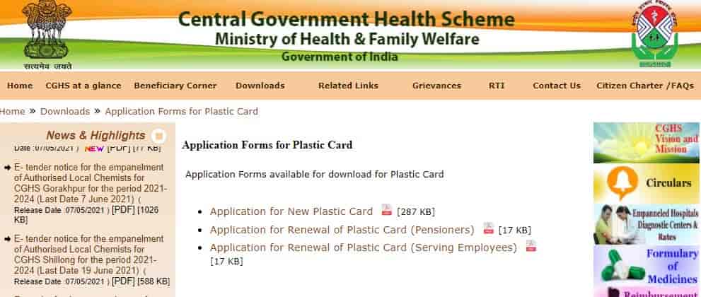 CGHS Scheme Registration