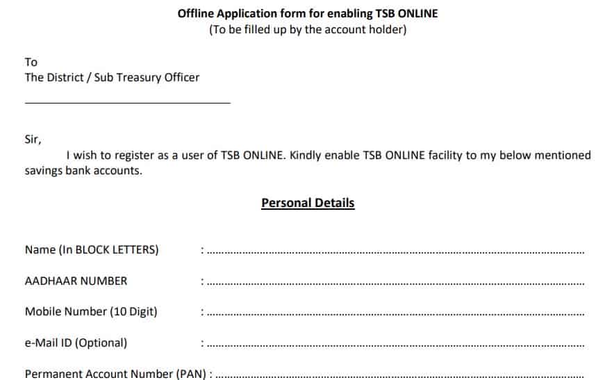 TSB Offline New User Registration