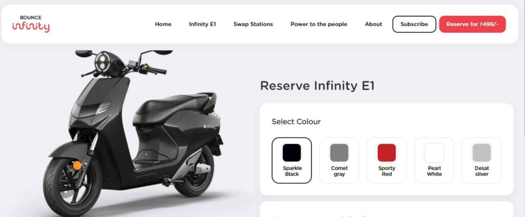 Bounce Infinity E1 Electric Scooter Dealership 2