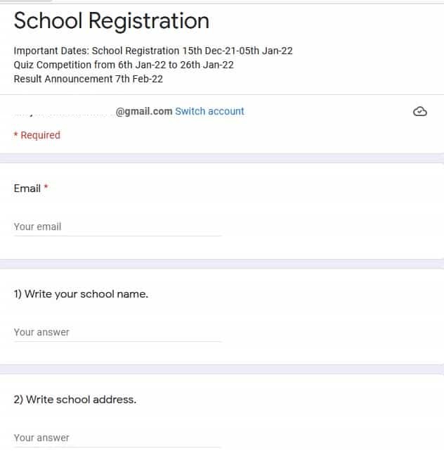 National School Paryavaran Competition Registration