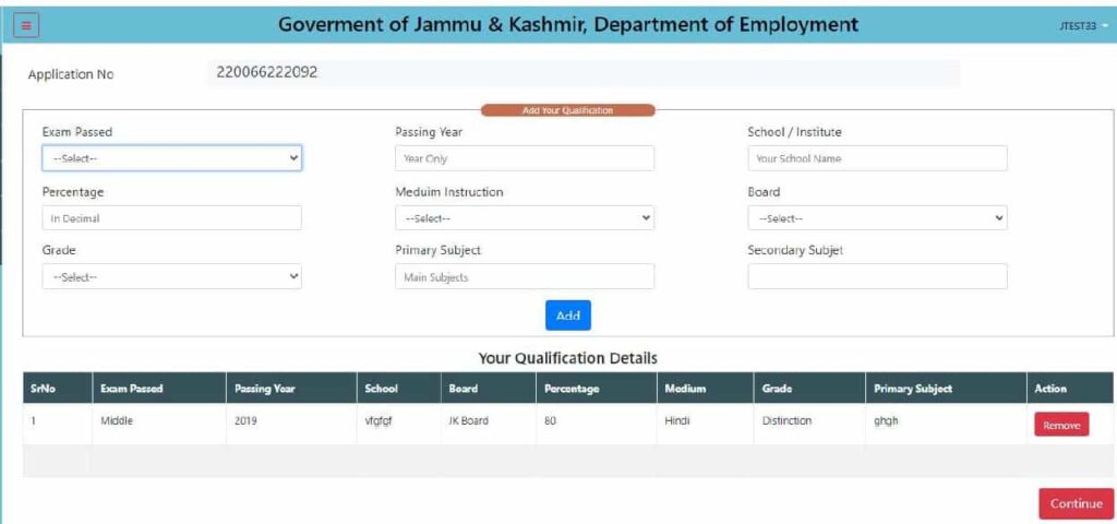 jakemp.nic.in Employment Exchange Registration 5