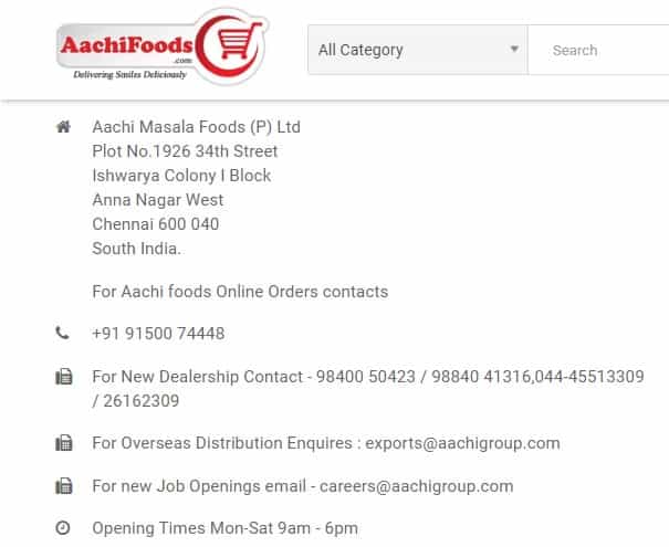 Aachi Masala Franchise