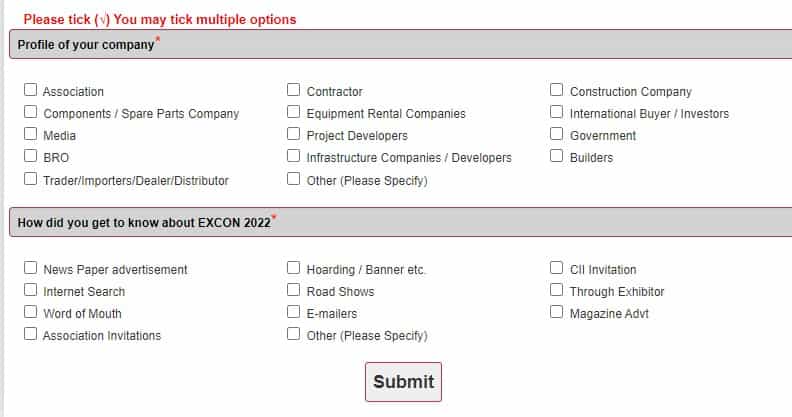 EXCON 2022 Visitor Registration FORM