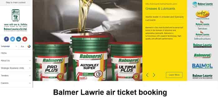 Balmer Lawrie Air Ticket Booking