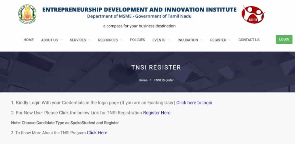 TNSI Registration 2023 editn.in Register (editn, ediitn, edtin)